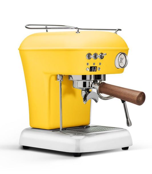 Ascaso Dream PID Sun Yellow Espresso Machine, angled view