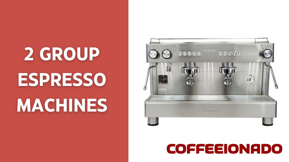 Stainless steel two-group commercial espresso machine