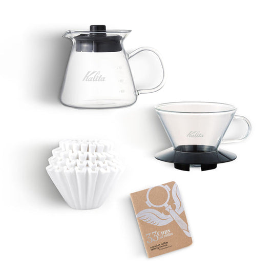 Kalita Wave 185 Glass Pour Over Coffee Kit