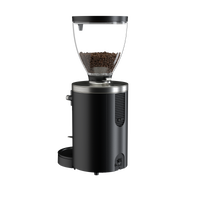 Rear three-quarter view of black Mahlkonig E80W GbS Grind-by-Sync espresso grinder