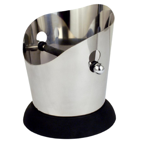 Round Stainless Steel Knockbox with Base (5.5" Round)