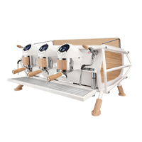 Sanremo 3 Group White with Wood Cafe Racer Automatic Espresso Machine