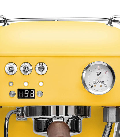 Ascaso Dream PID Sun Yellow Espresso Machine PID controls and pressure gauge
